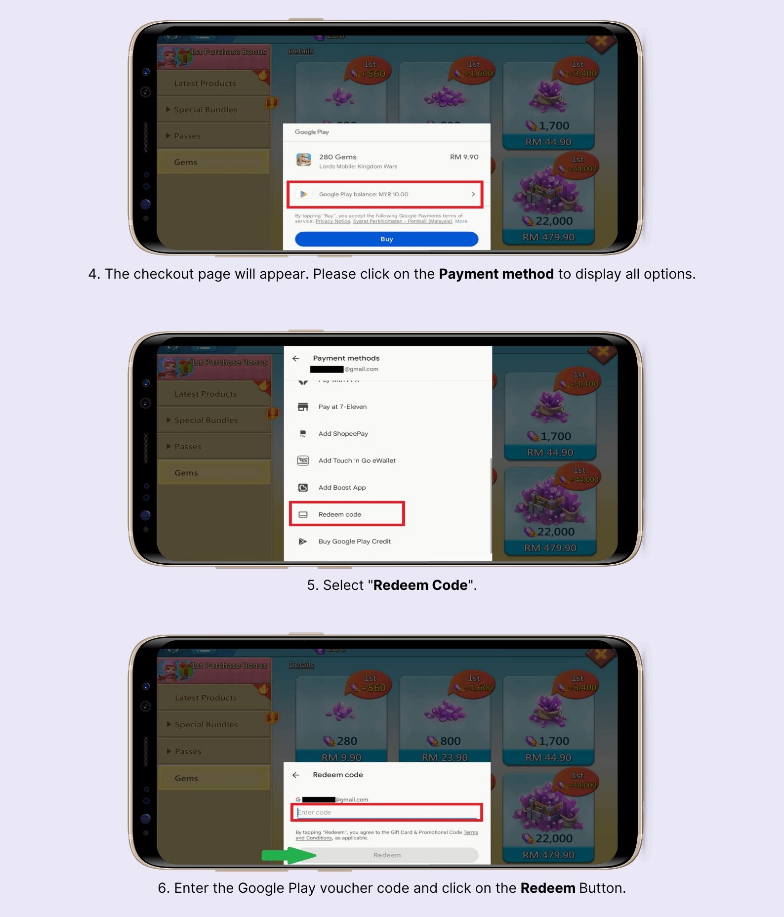 How can I purchase Gems for Lords Mobile Kingdom Wars EN 2.jpg