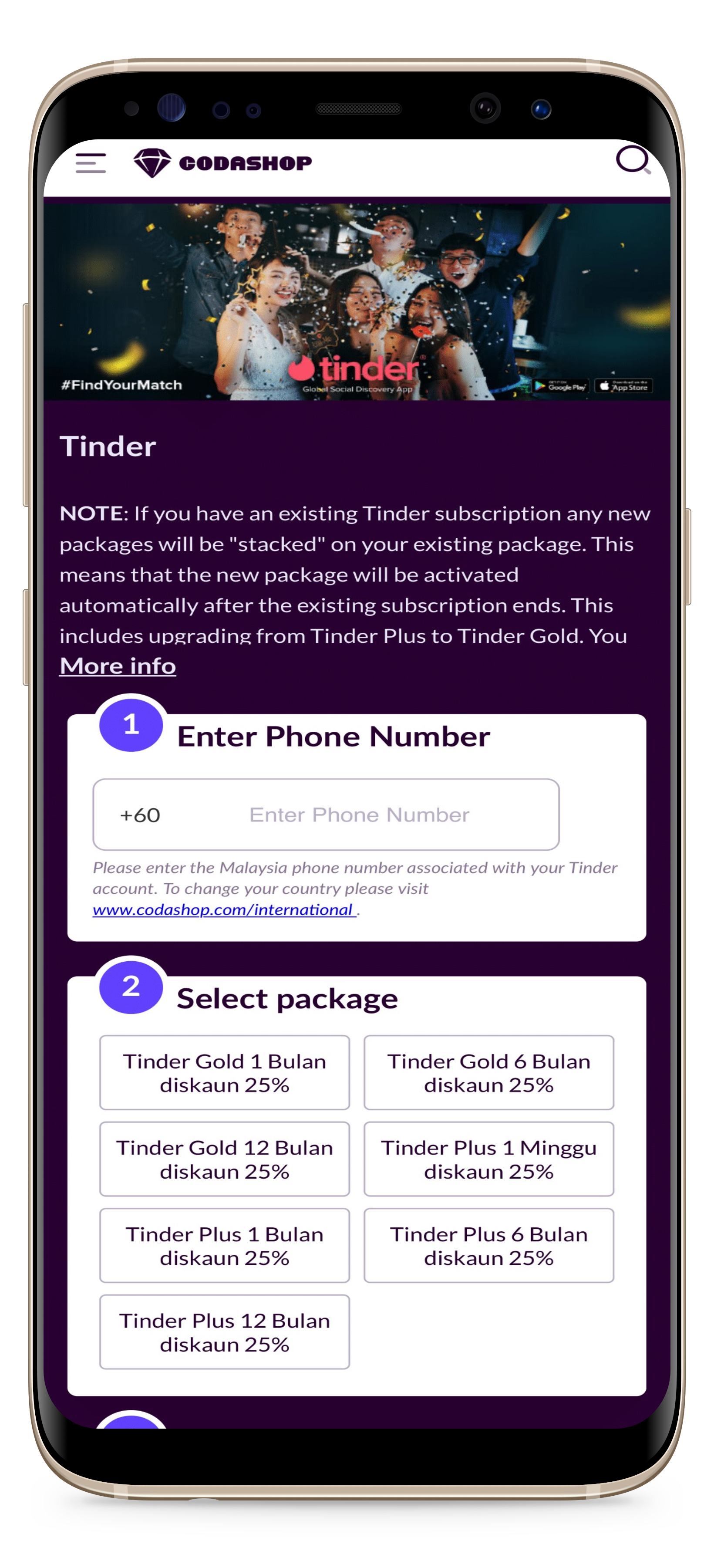 Como comprar e resgatar o Tinder Voucher – Codashop Brasil