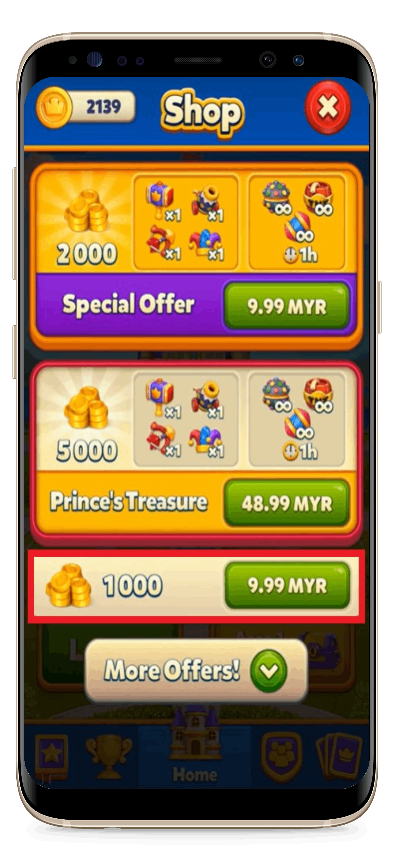 Bagaimana cara beli Coins Royal Match menggunakan Kode Google Play yang